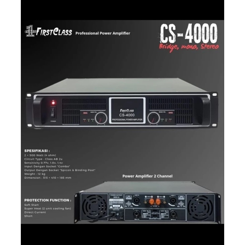 power amplifier first class cs4000 cs 4000 firstclass original