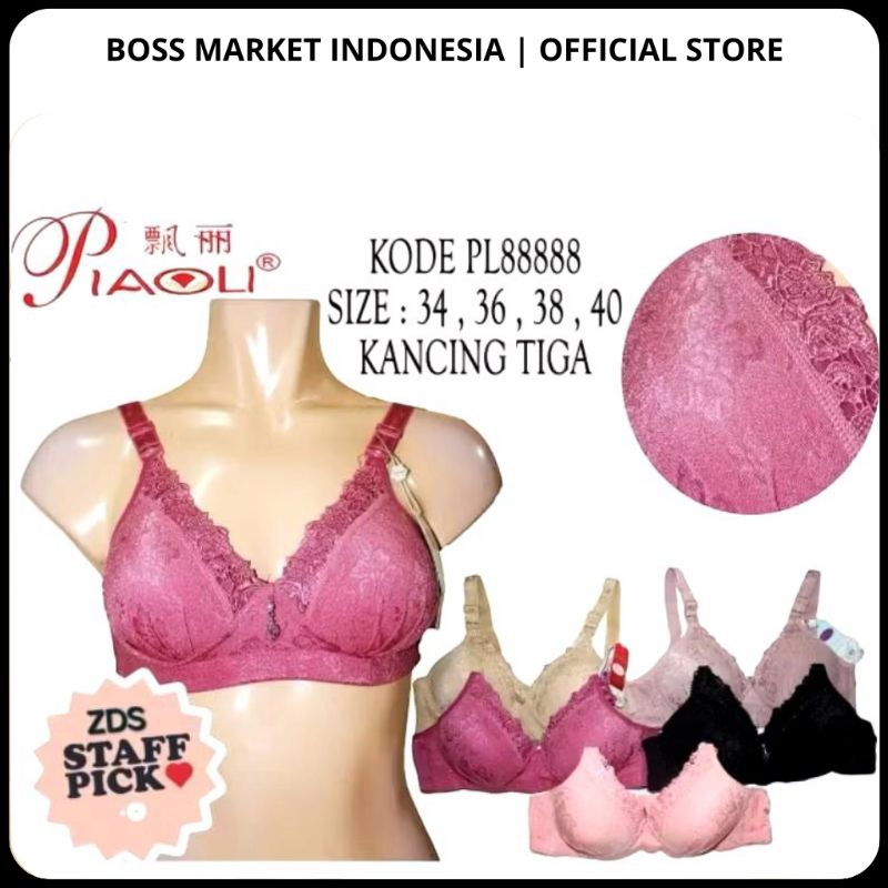 Bra PIAOLI Import Premium kait 3 [Tanpa Kawat] - BH Wanita Piaoli #PL88888
