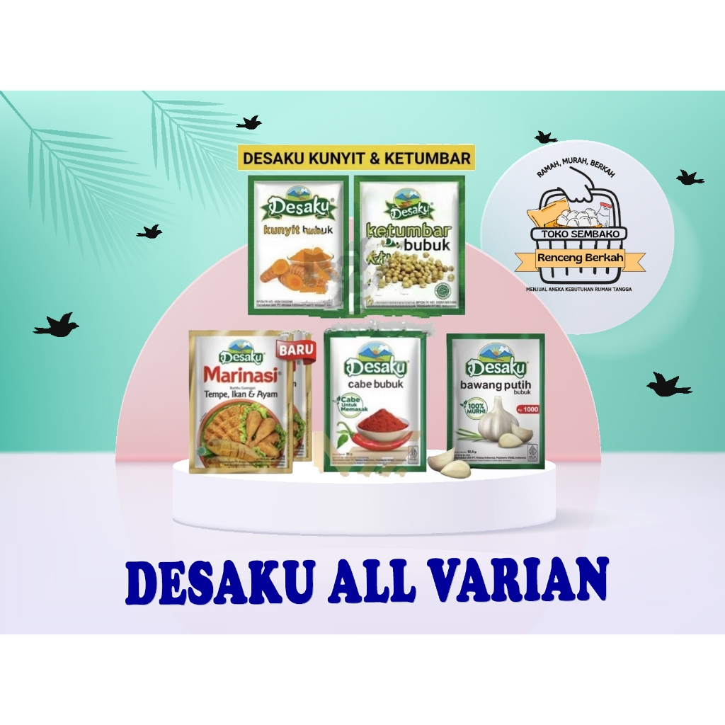 

DESAKU Ketumbar Bubuk / Kunyit Bubuk 1 Renceng isi 12 Sachet Motasa Bumbu Dapur Marinasi