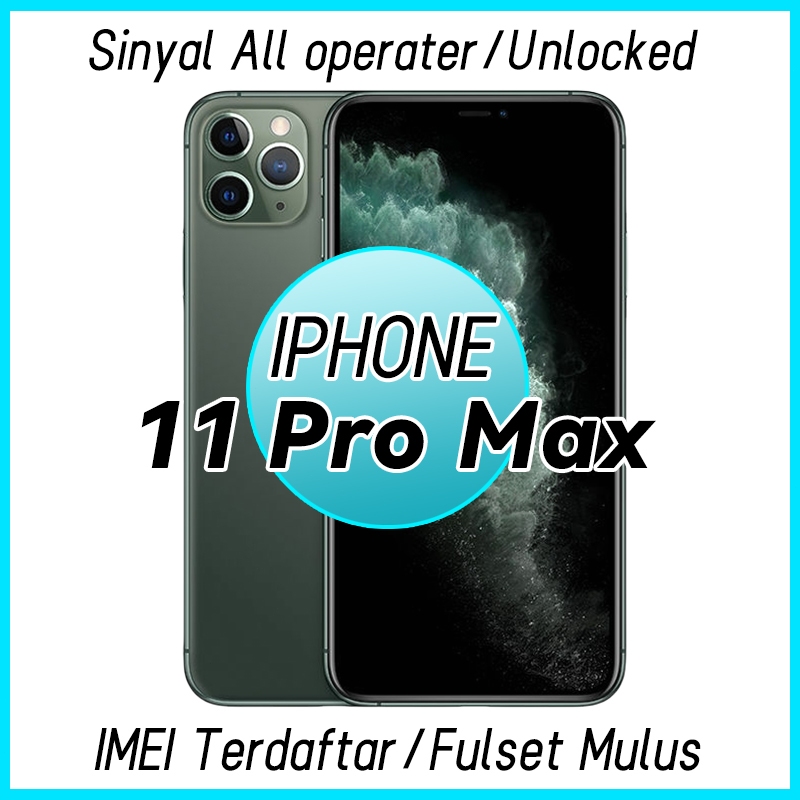 HP iPhone 11 Pro max 64G 256G Second 6.5" Fullset Garansi 1 bulan A13 Bionic All Operator ip11promax