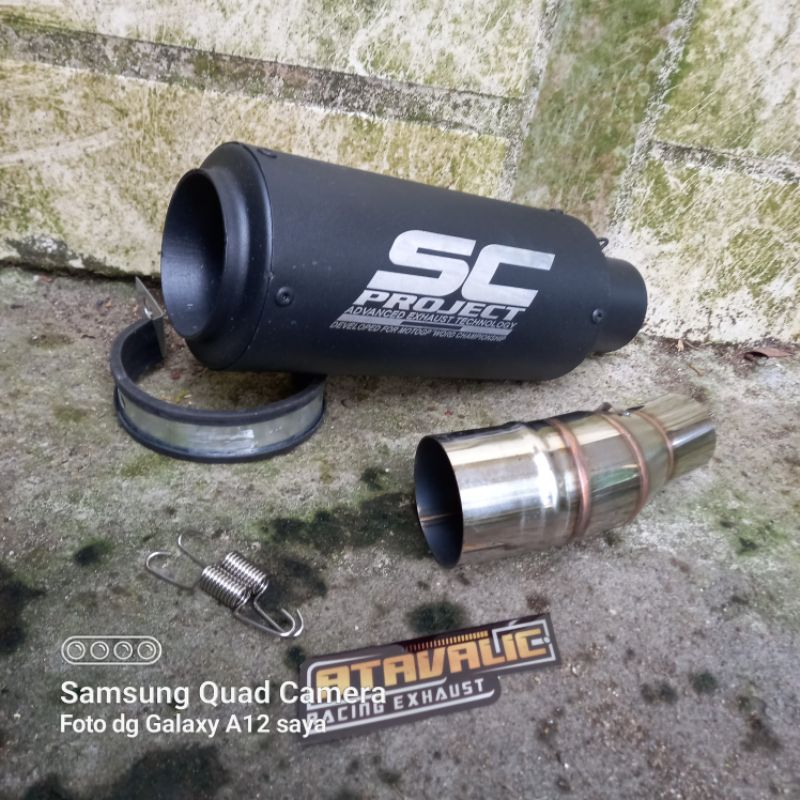 Slipon +Silencer Knalpot Racing sc project black for ninja250 fi old ninja250 karbu Z250 eksoz