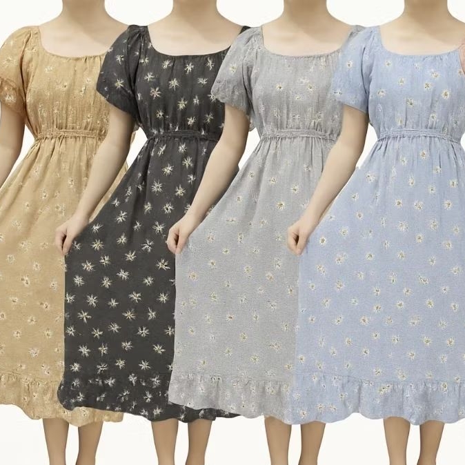 Daster Wanita Mamari Pinggang Karet – Baju Tidur Batik Motif Bunga | Adem, Longgar, Nyaman Banget