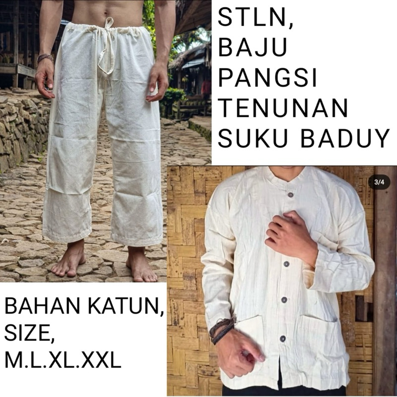 set pakian baju adat baduy bahan katun tebal tenunan suku baduy