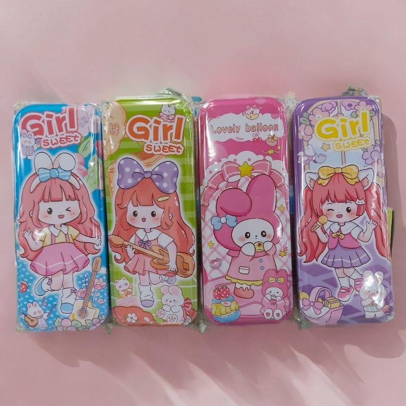 

Tempat pensil kaleng Karakter Anak lucu