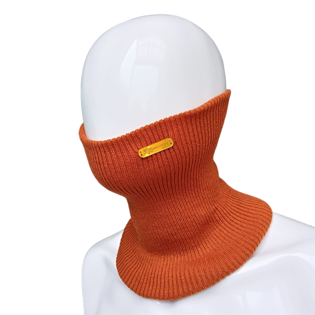 GREATWIFE Syal Rajut Pria Syal Leher Syal 2 Lapis Pria Scraf Turtleneck Leher