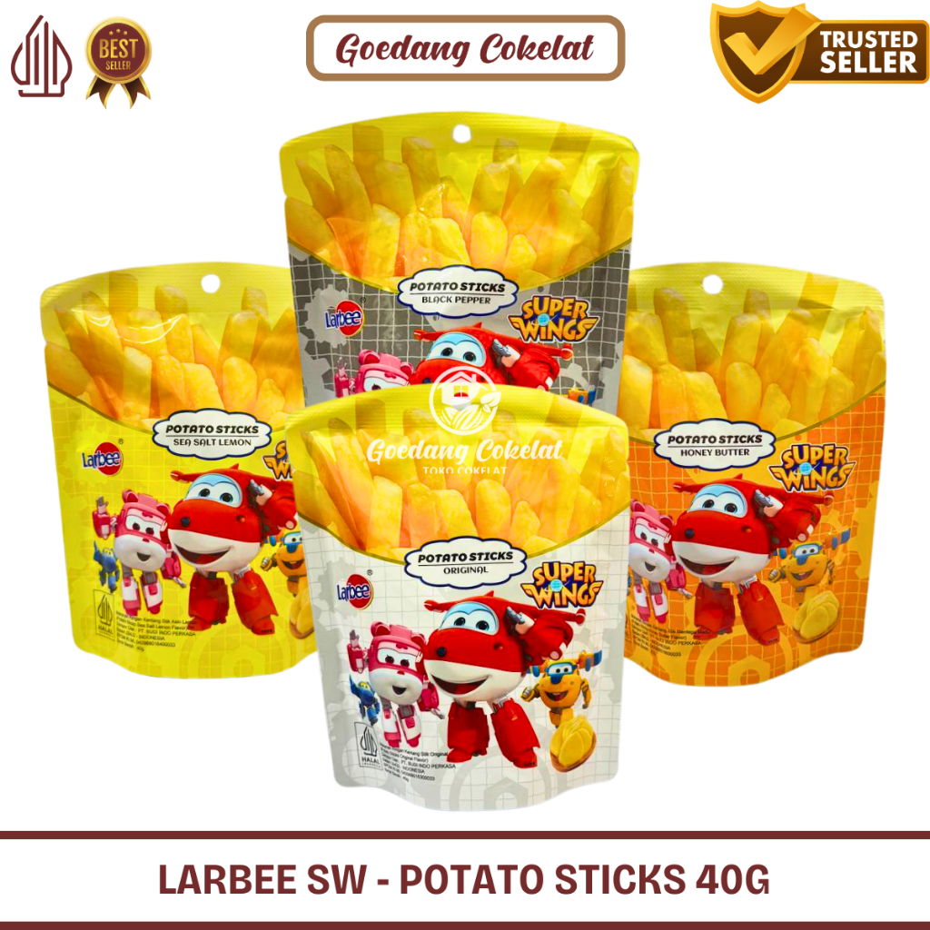 

Larbee Super Wings Potato Stick Snack Kentang Goreng Original Black Pepper Honey Butter Sea Salt Lemon 40g