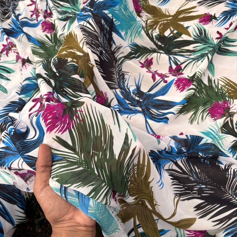 kain sifon motif bunga - kain sifon motif Antik - kain sifon meteran - kain bahan sifon premium - ha