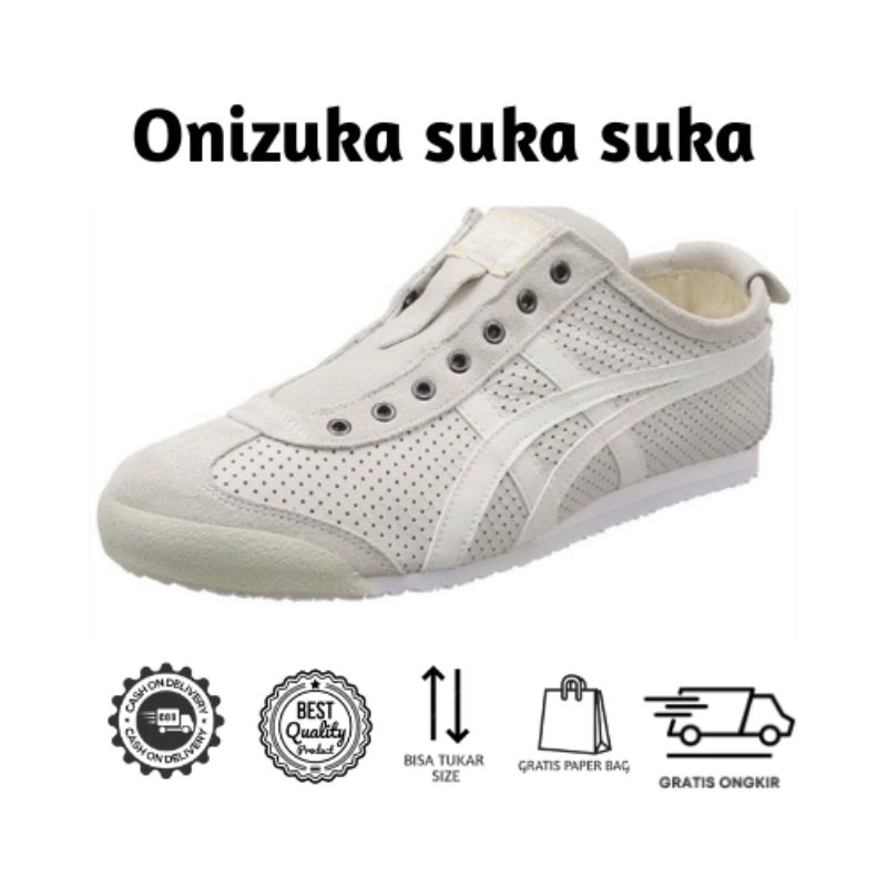 Sepatu Onitsuka Tiger Leather Slip On Green White