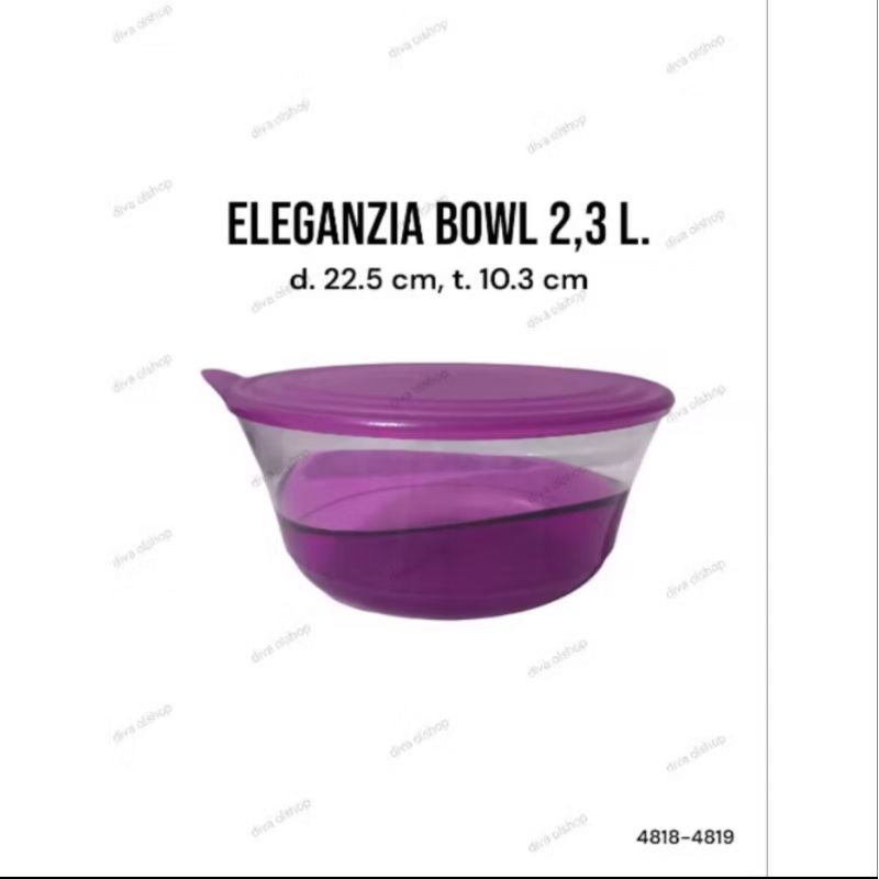 ORI-New Tupperware Eleganzia Bowl Ungu