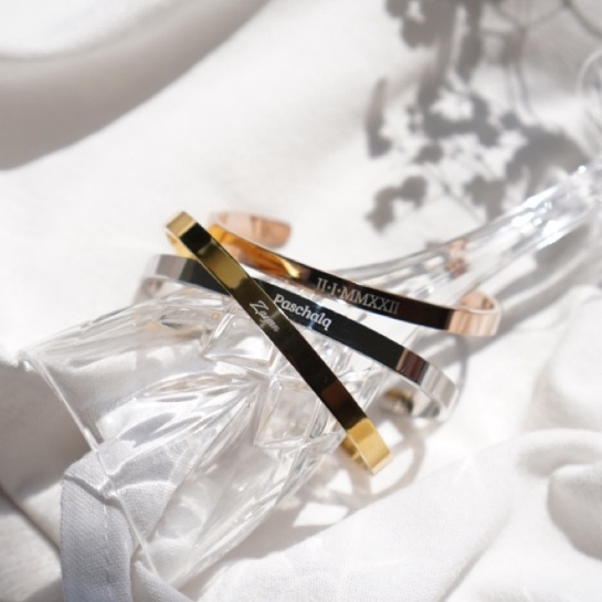 55LANGSUNG ATC KARA  Classic Bangle Custom Nama  Engravable Bangle