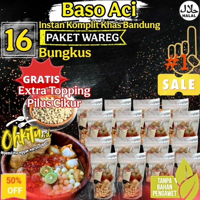 

[PAKET WAREG] Komplit Khas Bandung Full Bumbu Pedas EXTRA Topping / Baci Kuah / Bakso olahan / Boci Homemade - Makanan Cemilan Viral