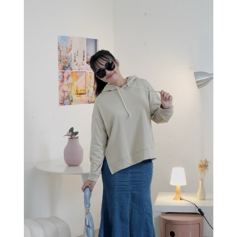 Preloved Candiez Jennie Oversized Nude Hoodie Premium Cotton Terry