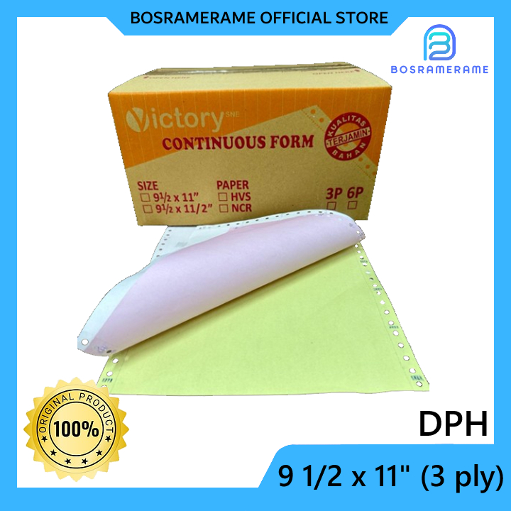 

Continuous Form / Kertas Komputer Victory DPH 9 1/2 x 11" (3 Ply)
