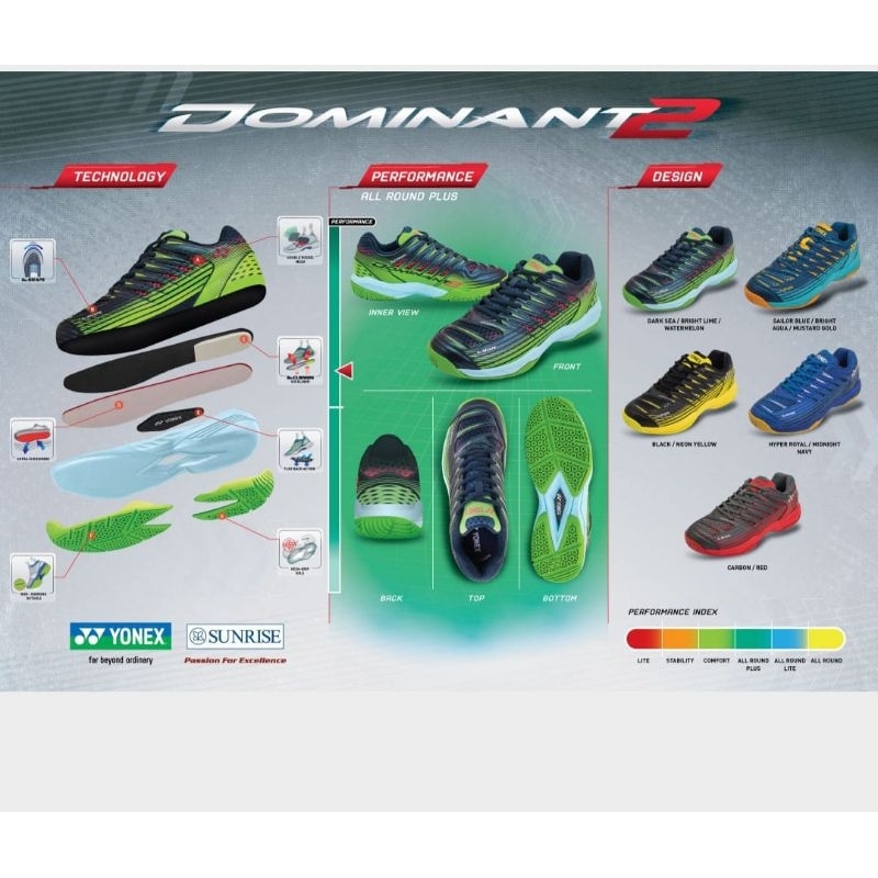 Sepatu Badminton YONEX TOUR DOMINANT 2 JUNIOR Original