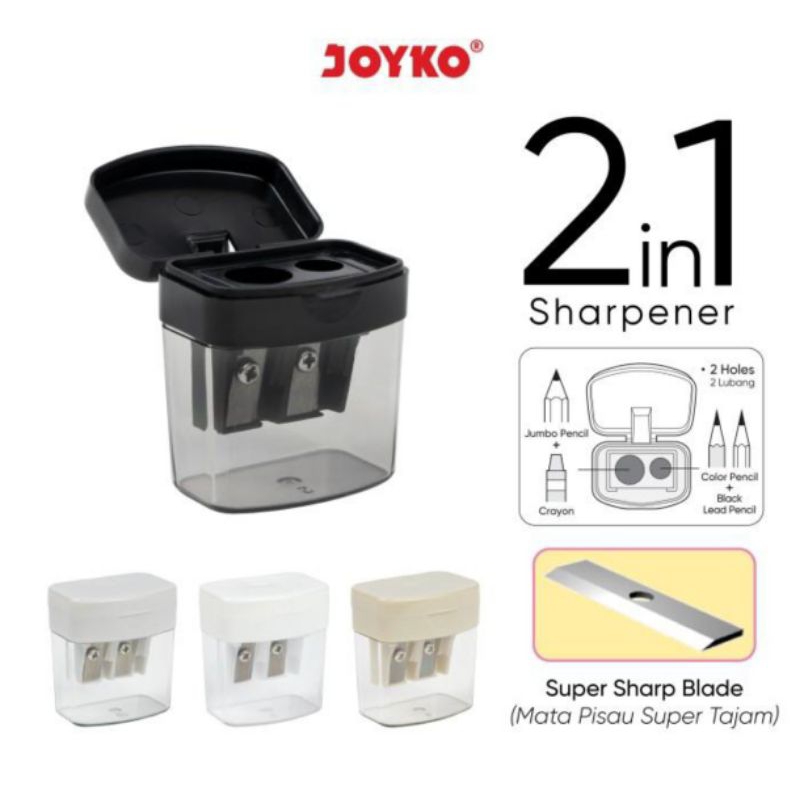

Serutan Pensil / Rautan / Pencil Sharpener 2 Lobang Joyko B-24AN