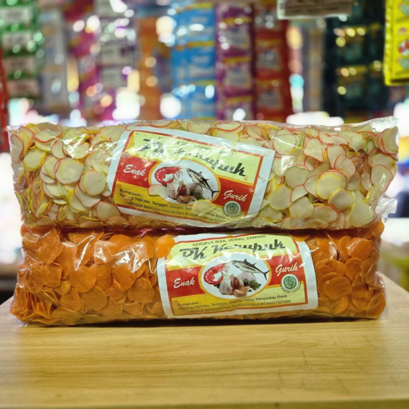 

kerupuk bawang pelangi / kerupuk merah ikan cap PK isi 2,5kg