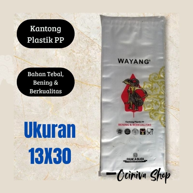 Plastik Bening PP Cap Wayang Ukuran 13X30