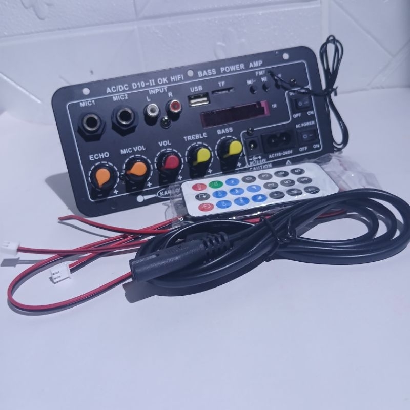 Kit Amplifier Board 8-12 inch Bluetooth Amplifier Hi-fi Bas, Trebel, Echo,Mic Vol,vol,Mic1,Mic2