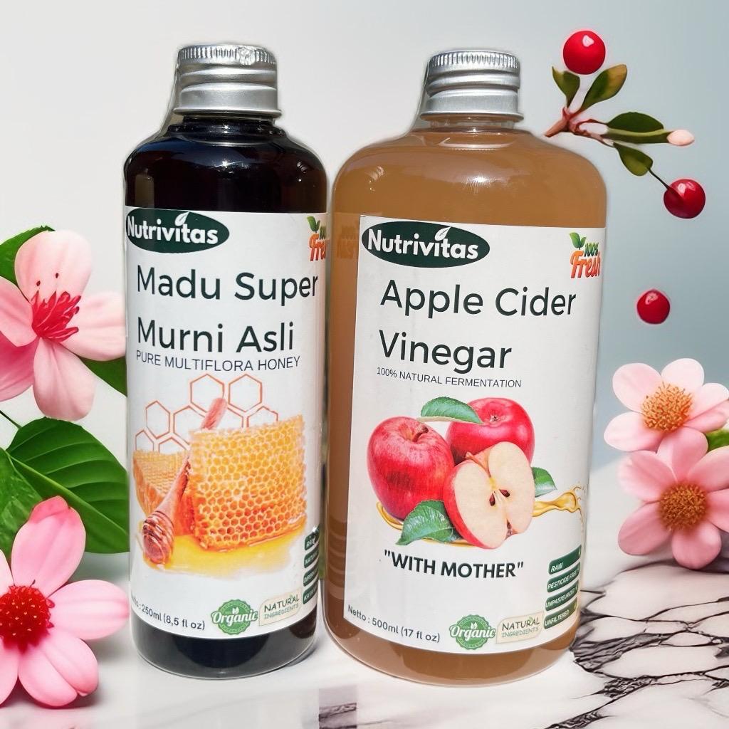 

Nutrivitas Paket Cuka Apel With Mother 500ml,Madu Multifora 250ml