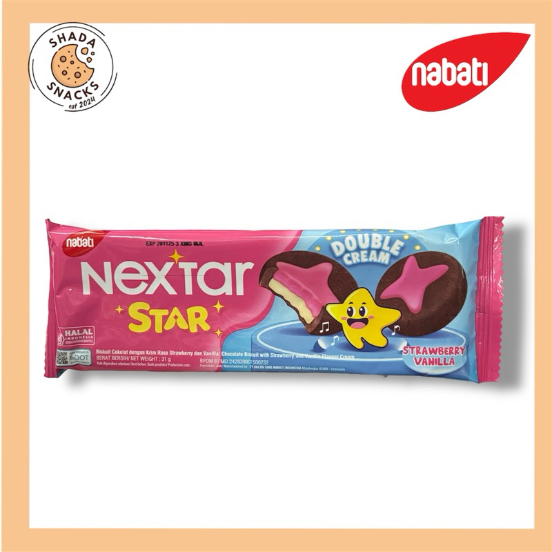 

Nabati Nextar Star Double Cream Strawberry Vanilla | Jajan Murah dan Ecer