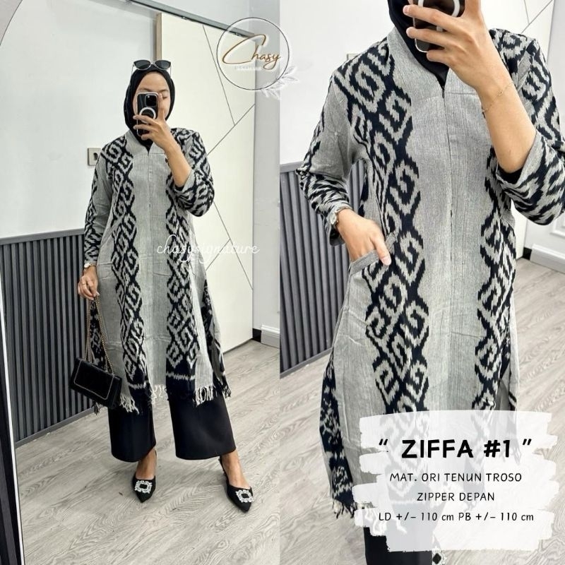 ZAIFFA TUNIK WANITA BAHAN TENUN TROSO PREMIUM MOTIF SONGKET