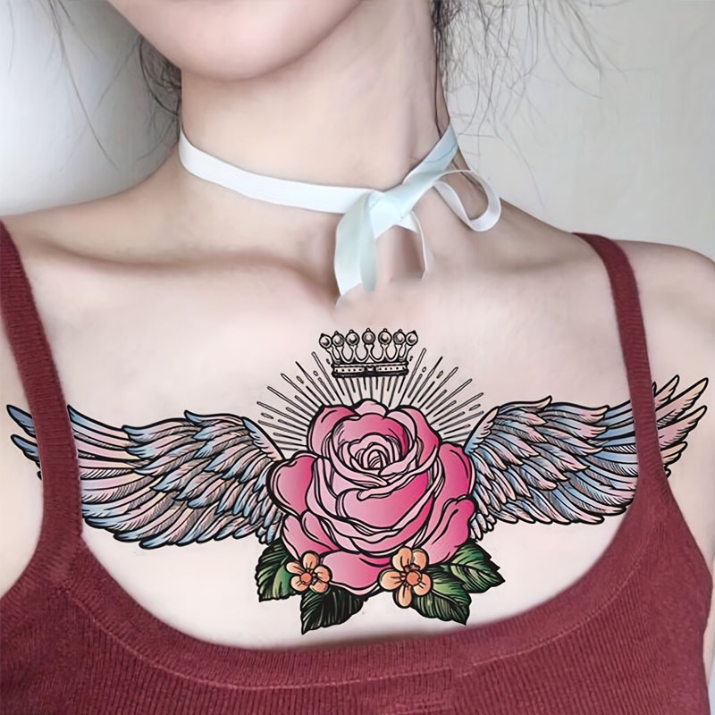 ZARIL77-Tato Temporer Tato Temporary BC-206 TENGKORAK ANGEL FAITH tahan 2-4 hari size 24*14cm TATO S