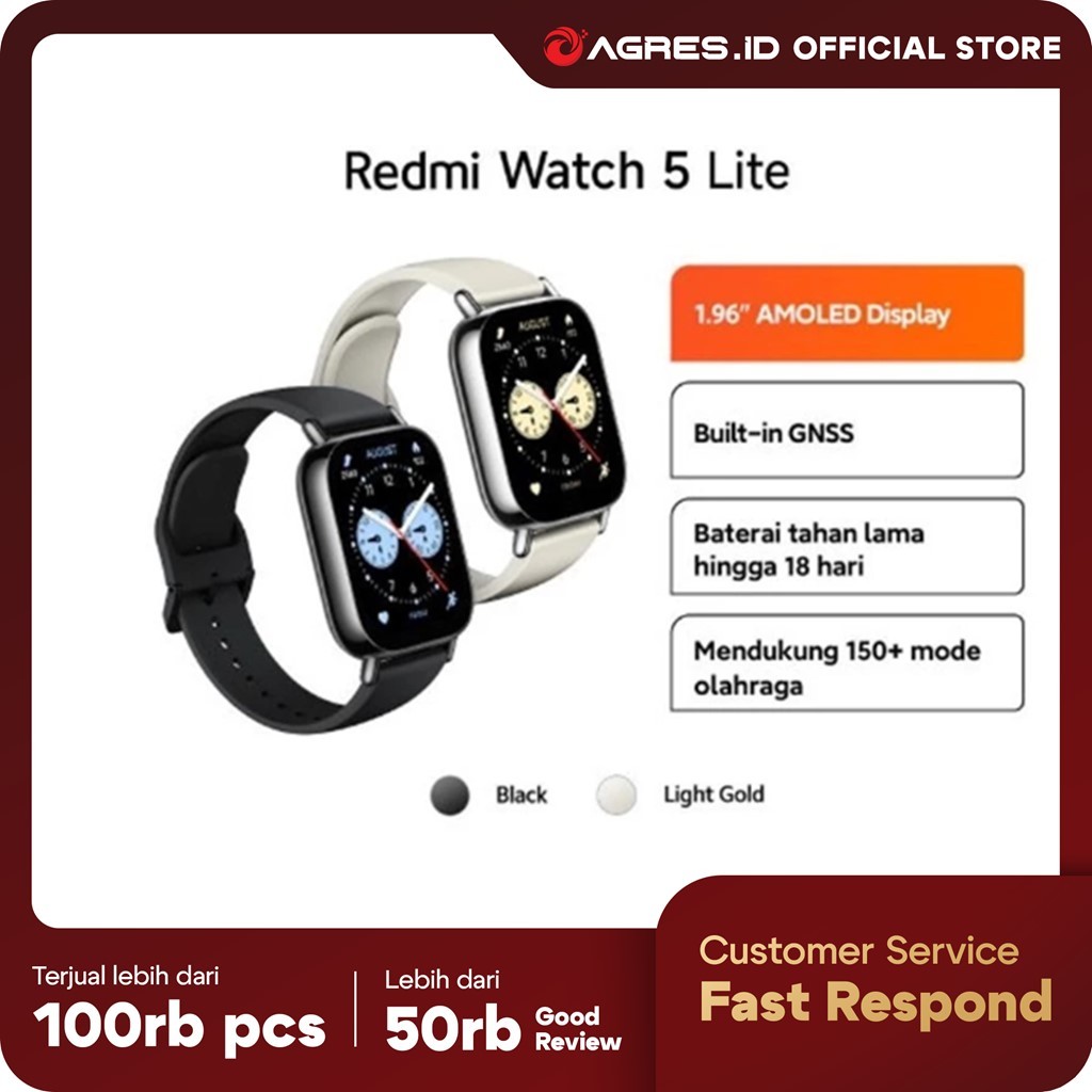XIAOMI WATCH 5 LITE - LIGHT GOLD BLACK GARANSI RESMI INDONESIA