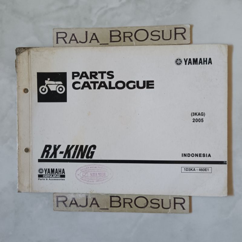 Buku Parts Catalogue Parts Catalog Katalog Manual Book Yamaha RX King New 3KA 3KAG 2005 ORI Original