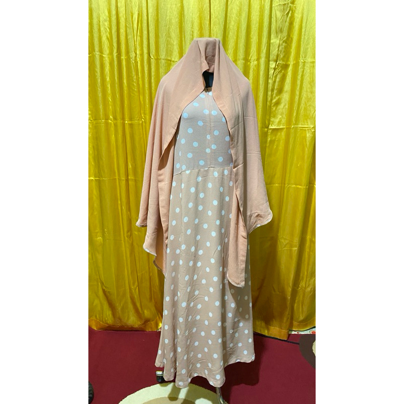 PL gamis + hijab cream