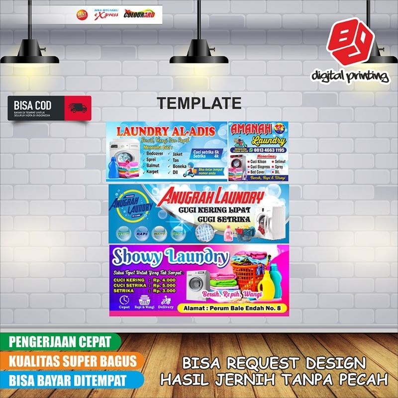 Banner Laundry / Spanduk Laundry Free Design Termurah COD