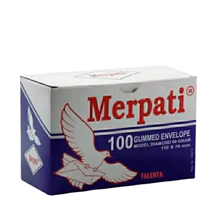 

Amplop Kecil Merpati Biru Model Diamond 110 x 70 mm Isi 100 Pcs