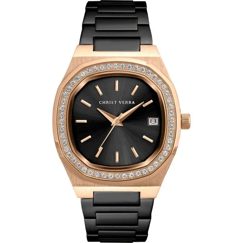 100% Original  jam Christ Verra Casual Women's Watches CV 919566L-18 BLK  - CV 919566L