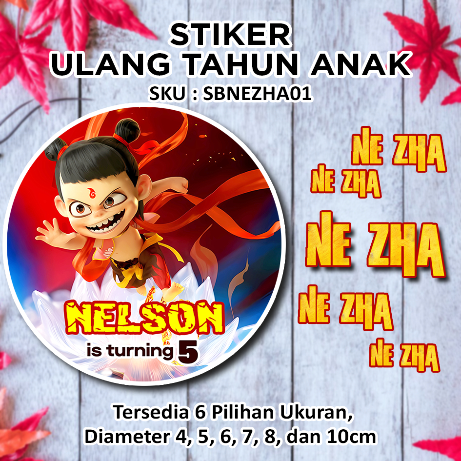 

STIKER ULANG TAHUN ANAK NE ZHA CINA TIONGKOK BIRTHDAY STICKER LABEL BINGKISAN SOUVENIR KEMASAN KOTAK NASI BOX KUE MAKANAN TUMPENG MINI KIDS BIRTHDAY SEGEL HAMPERS