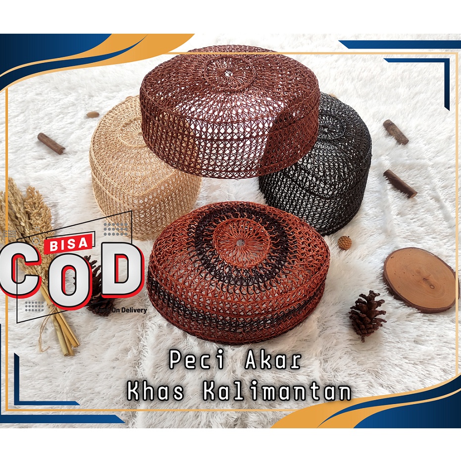 55 Terpercaya Peci Rotan Akar khas kalimantan  kopyah kalimantan  kopyah rotan coklat muda  PECI ROT