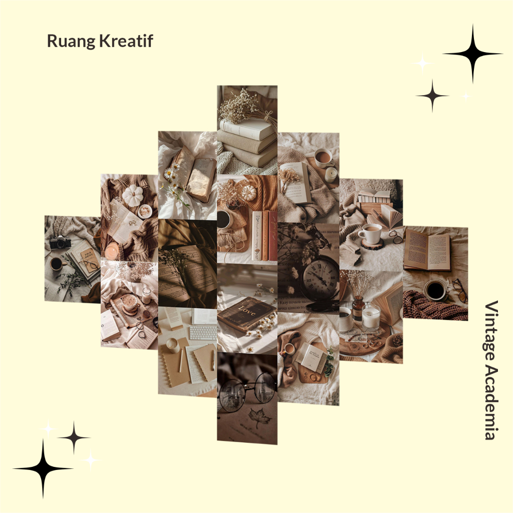 [RUANG KREATIF] - Poster Aesthetic VINTAGE 16 PCS Hiasan Estetik Dinding Wall Decor Aesthetic