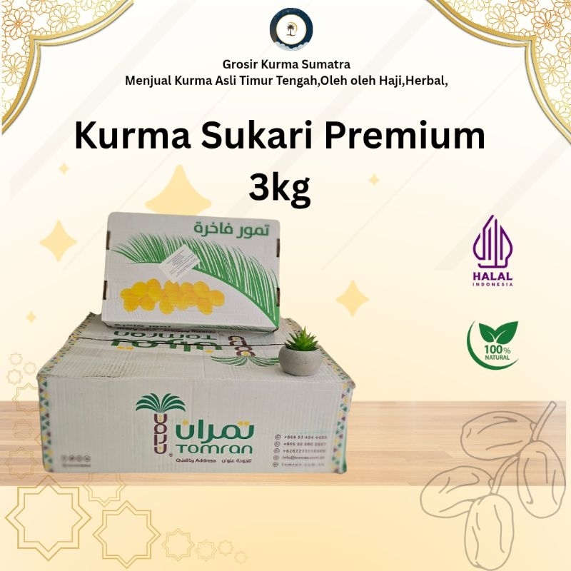 

Kurma SUKARI 3kg (1dus) Premium - Kurma Timur Tengah