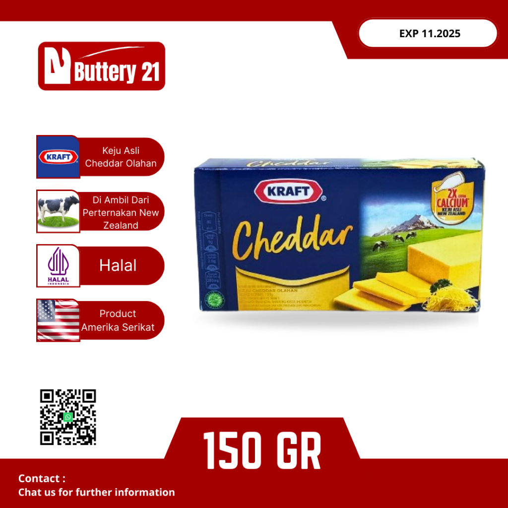 

KRAFT CHEDDAR 150 GR/KEJU CHEDDAR 150 GR/KEJU CHEDDAR OLAHAN 150 GR