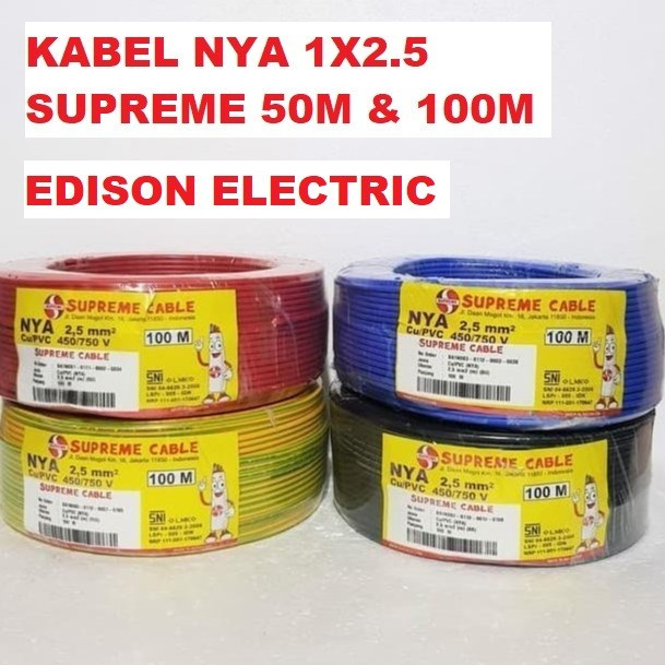 SUPREME Kabel NYA 2.5 SUPREME 50M 100M TUNGGAL Roll 2,5 NYA SUPREME 1x2.5 1x2,5