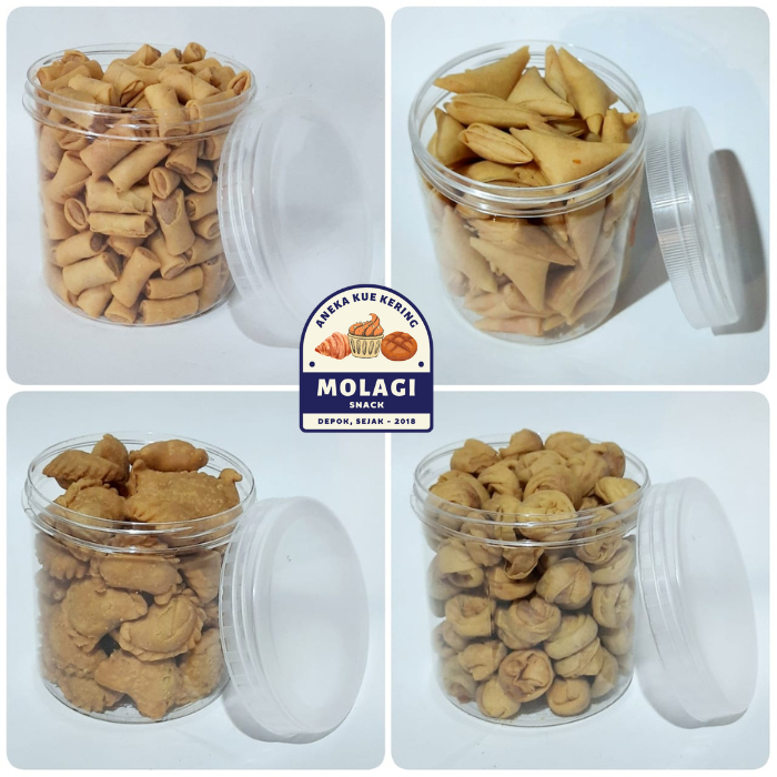 

SARIKAYA Kue Kering Toples (Sumpia Udang, Samosa, Sigeulis, Pastel Udang, Pangsit Ayam) - Molagi Snack