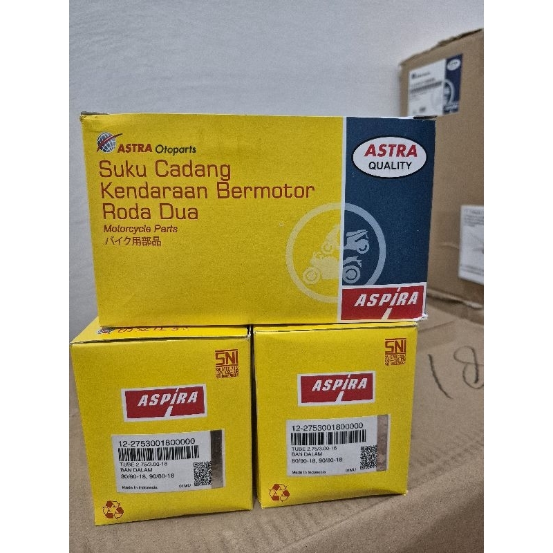 ban dalam aspira asli uk 275/ 300 18  ring 18 ukuran ban luar 80/90-18 atau 90/80 -18