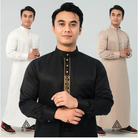 AL-ZAN/jubah Pria slimfit/ Gamis Pria /Jubbah Mewah Bordir/ jubah mewah bordir /jubah pria muslim/ b