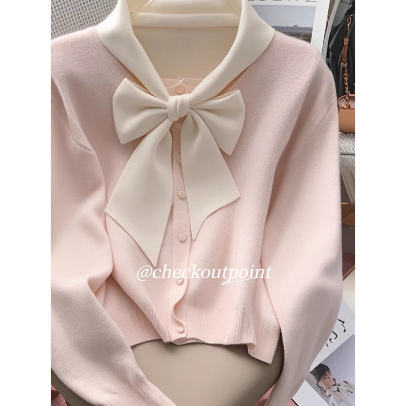 Atasan Rajut Pita tangan panjang Premium import ready