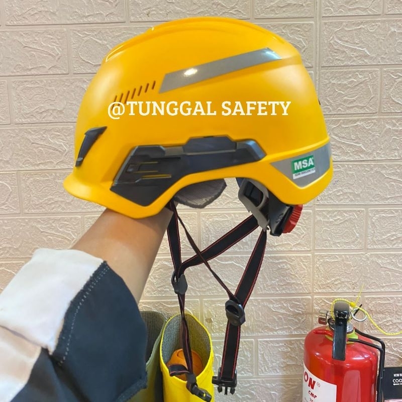 Helm climbing MSA v-gard H1 original SNI termurah / helm MSA safety v-gard SNI- kuning