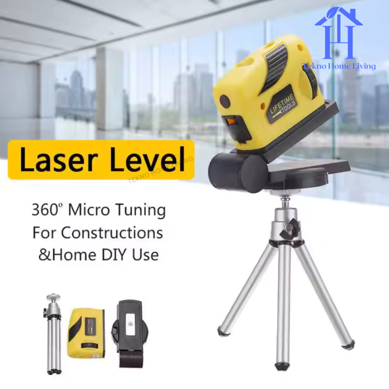 Laser Level Line 3D Vertical Horizontal Waterpass Rotasi 360°