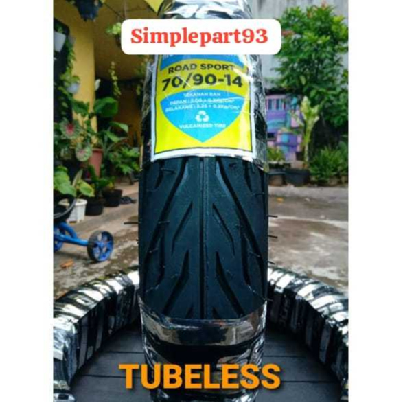 TERMURAH - BAN TUBELESS TUBELES TUBLES LUAR MOTOR MATIC MATIC METIK DEPAN 70/90 RING 14 , Mio Smile 