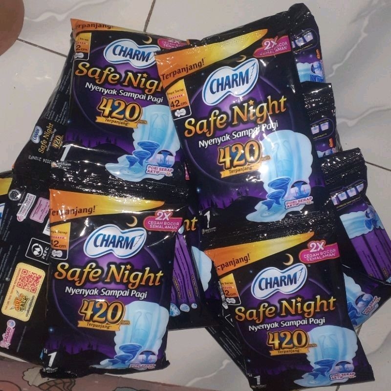 Pembalut / Softex Charm safe night 420mm Renceng