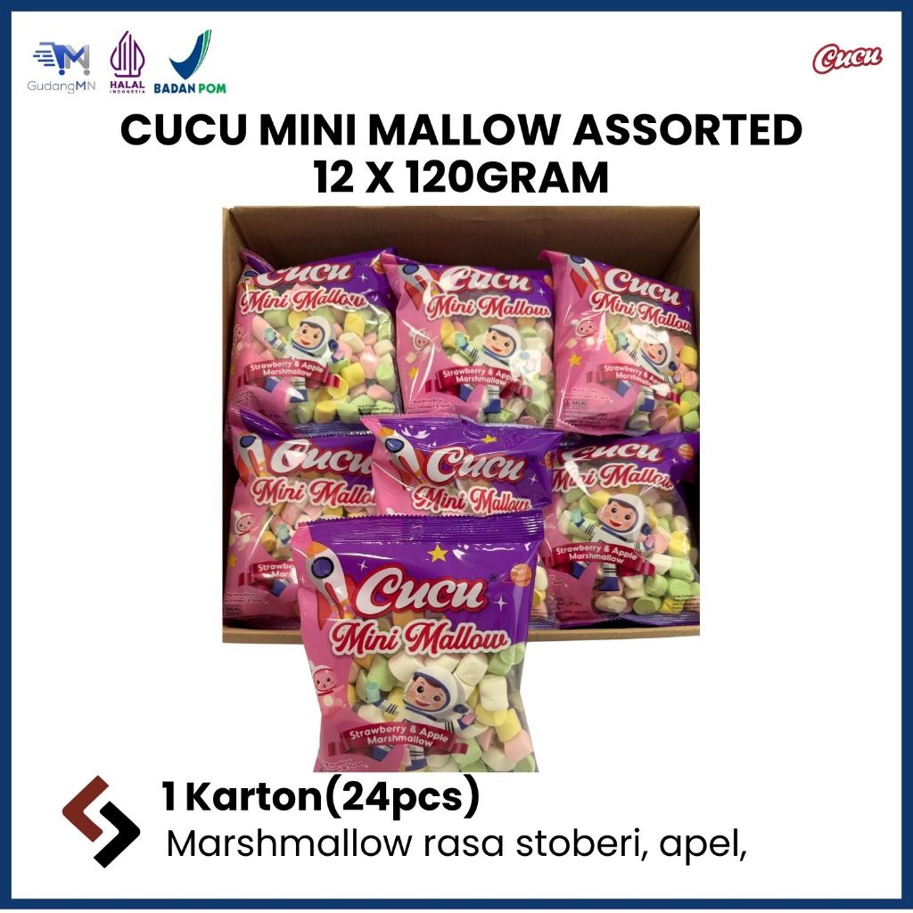 

[PAKET GROSIR 1 KARTON] CUCU MINI MALLOW ASSORTED