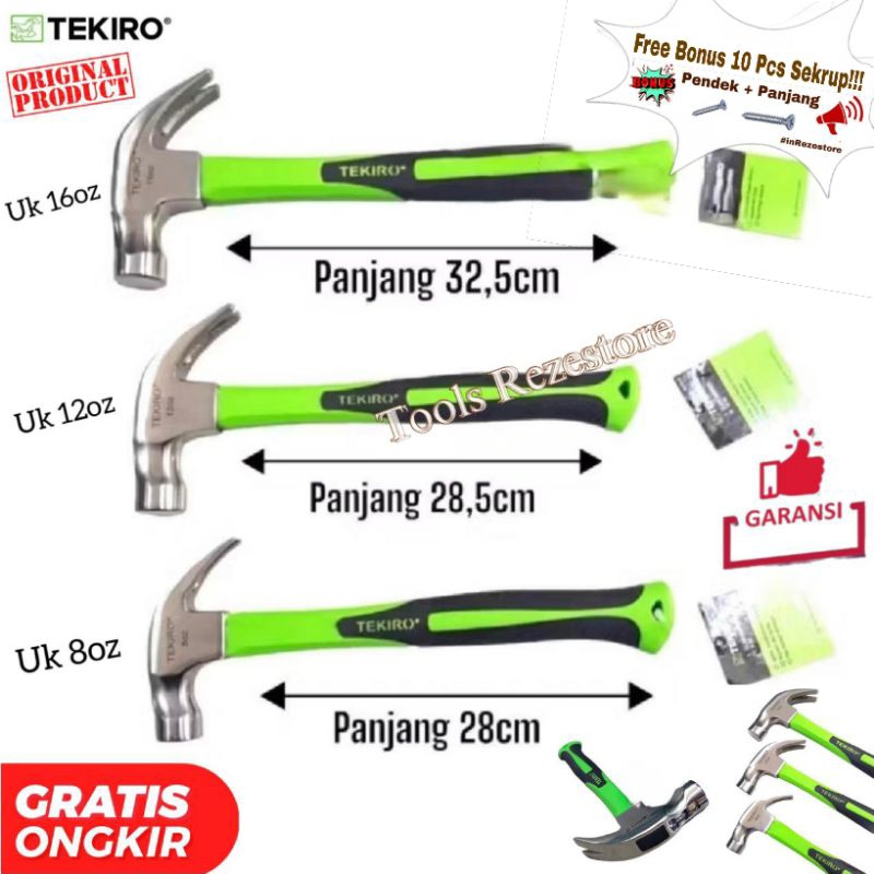 TEKIRO PALU KAMBING ORIGINAL 8oz / 12oz / 16oz WITH MAGNET CLAW HAMMER PALU KAMBING CONGKEL CUNGKIL 