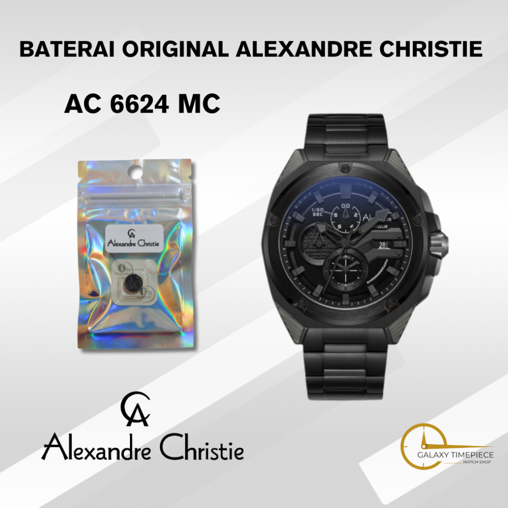 Baterai Jam Tangan Original Alexandre Christie 6624 MC