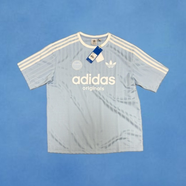 ADIDAS T SHIRT JERSEY GLACIER BLUE ORIGINAL 100%